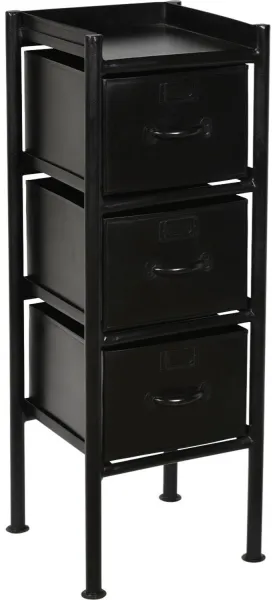 TRADEMARK LIVING kommode, m. 3 skuffer - sort jern