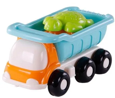 Cavallino Toys Beach Dump Truck with 4 Sand Shapes Blue